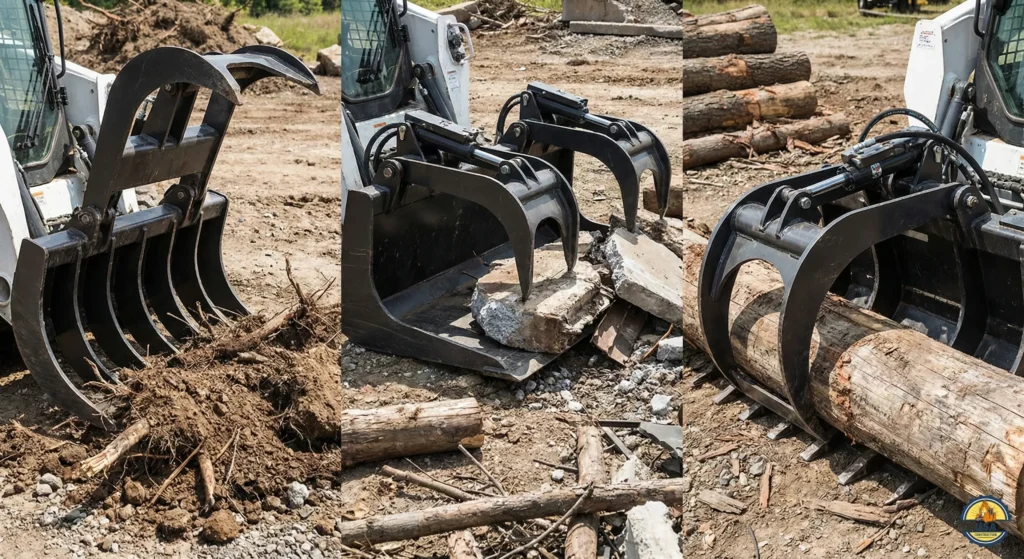 Skid Steer Grappling and Clamping Attachments