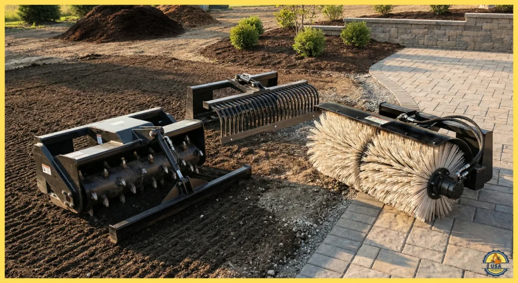 Skid Steer Landscaping and Surface Conditioning Attachments