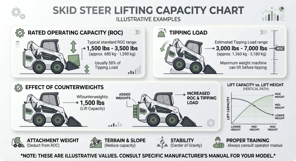 Skid Steer Lifting Capacity Chart
