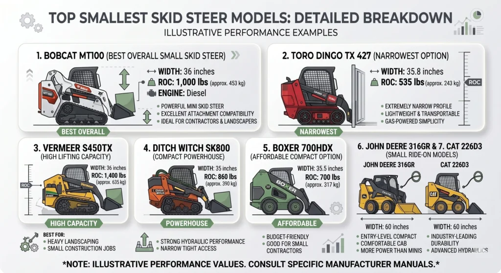 Smalles Skid Steer Models - Infographic