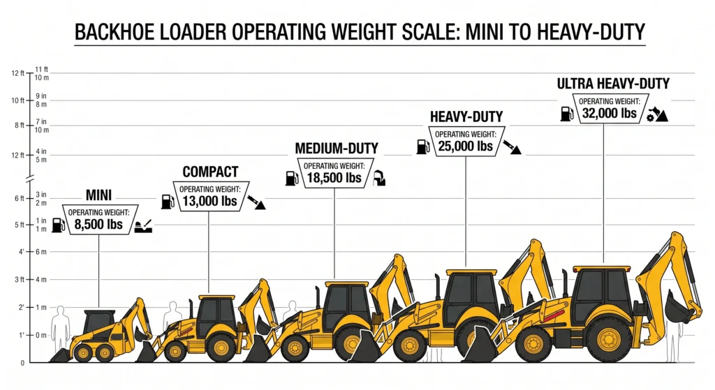 Backhoe Weight Comparison With Different Models