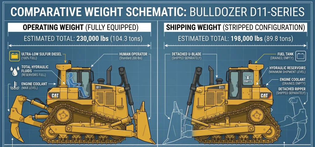 Shipping Weight of Bulldozer