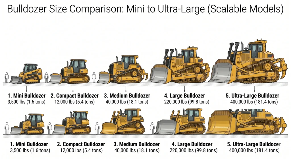 Bulldozer Size Comparison