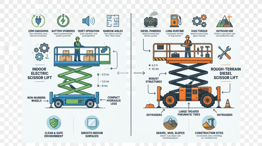 "Electric (Indoor) vs. Diesel (Outdoor)"