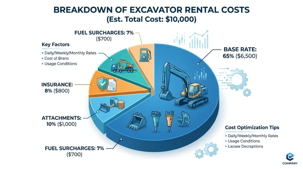 breakdown of excavator rental costs