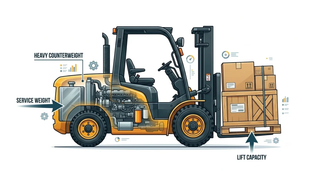 service weight vs lift capacity