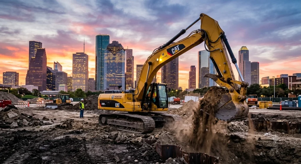 excavator rental cost houston