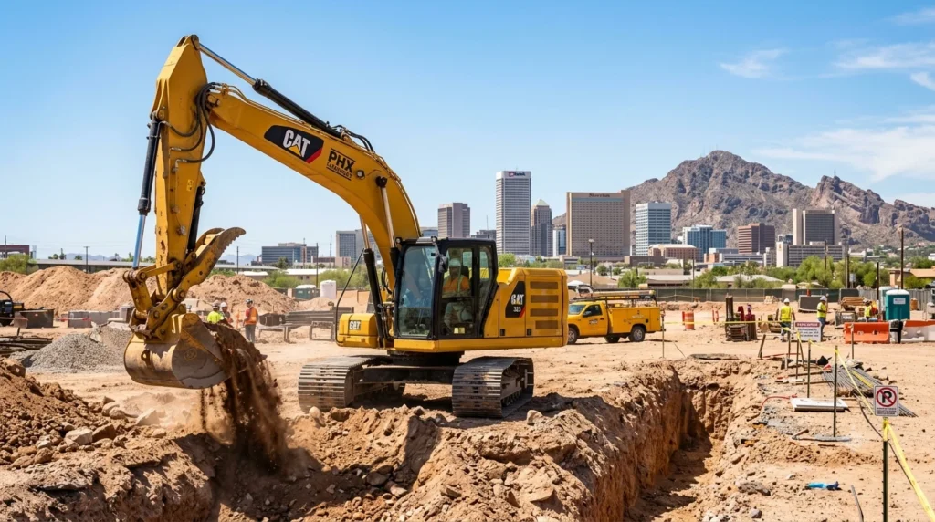 excavator rental cost phoenix