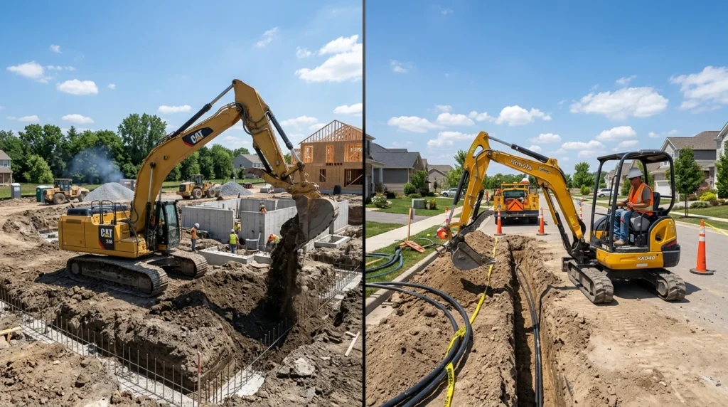 Residential excavation projects range from large foundation digs to smaller utility trenching.