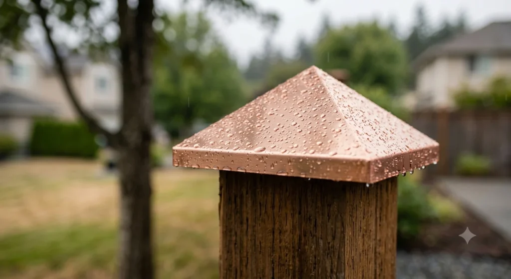 post cap preventing it from rain water