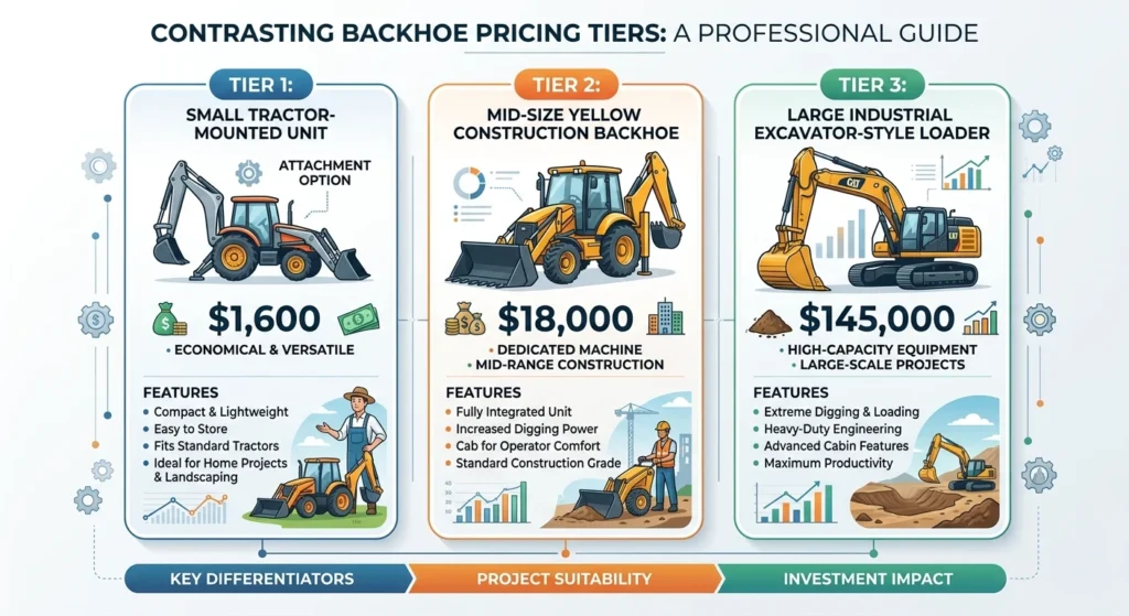 contrasting backhoe pricing tiers