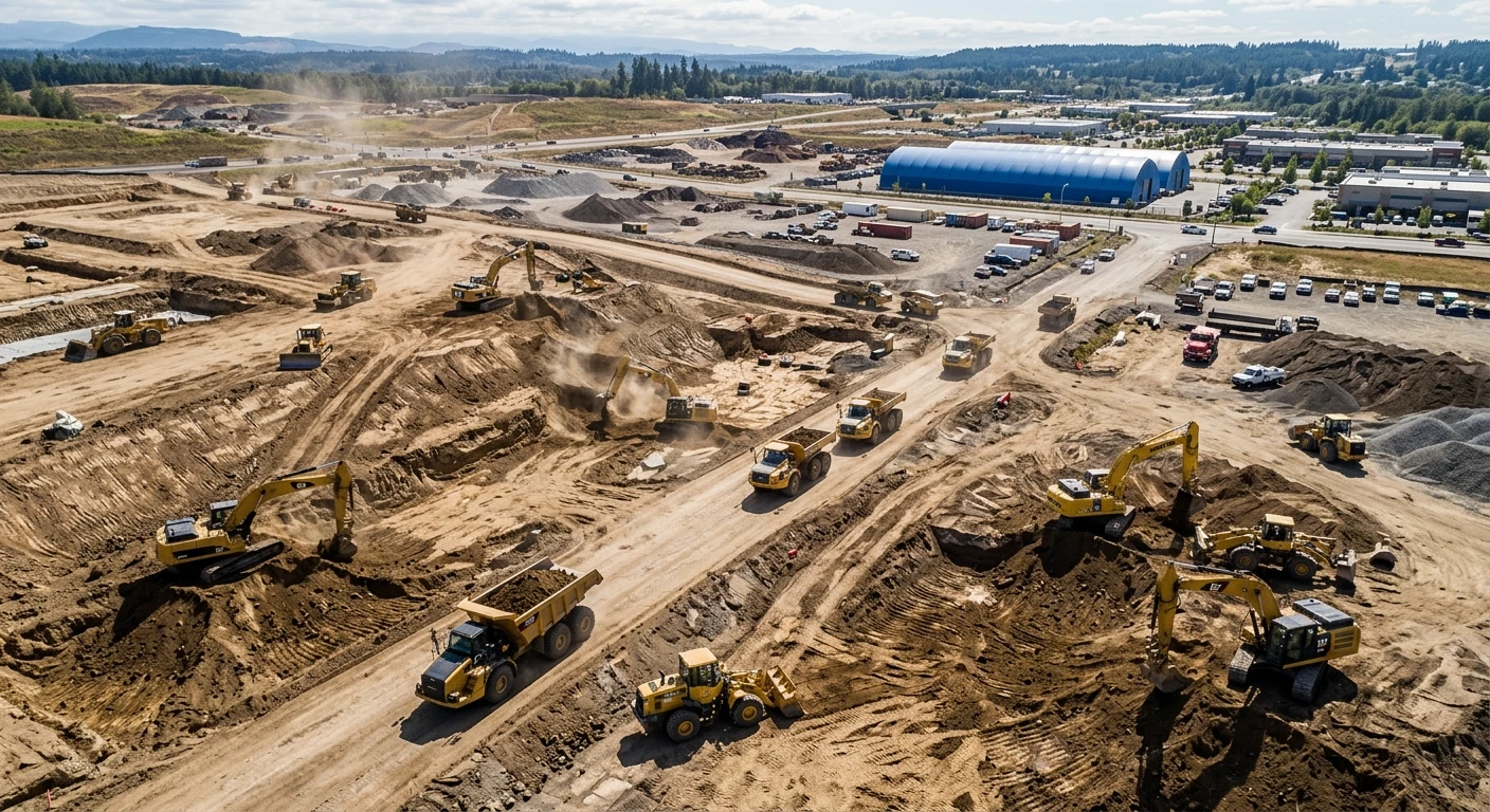 aerial view of excavation projects