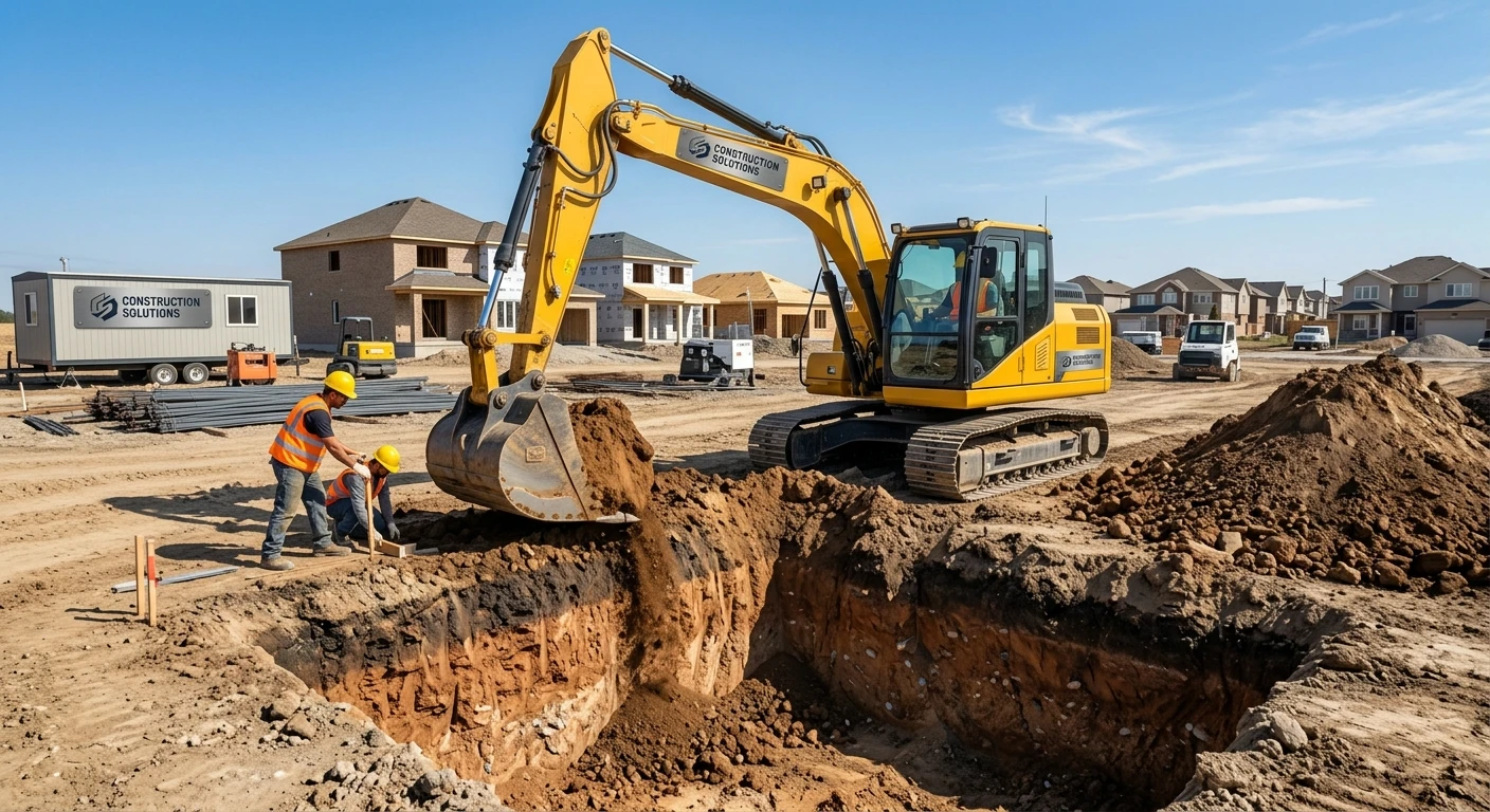 excavator working on site