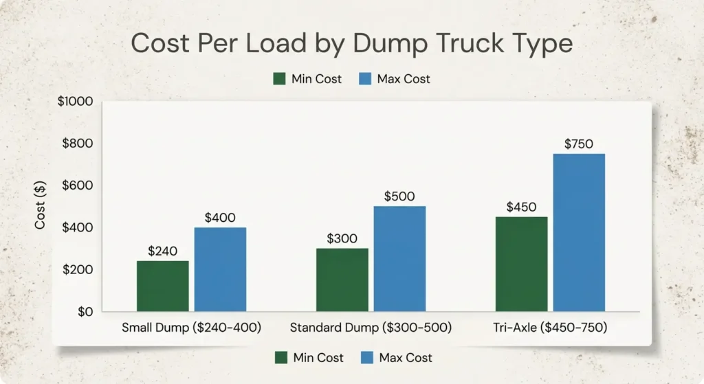 cost per load by dump truck type