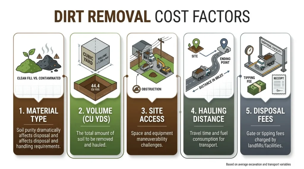 Dirt removal cost factors