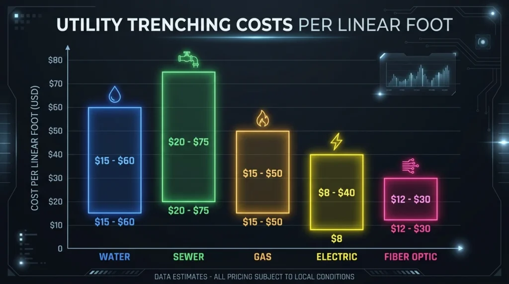 utility trenching cost