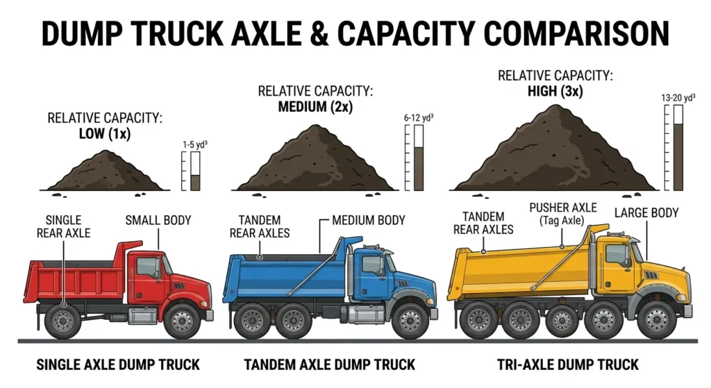 dump truck axle and capacity comparison