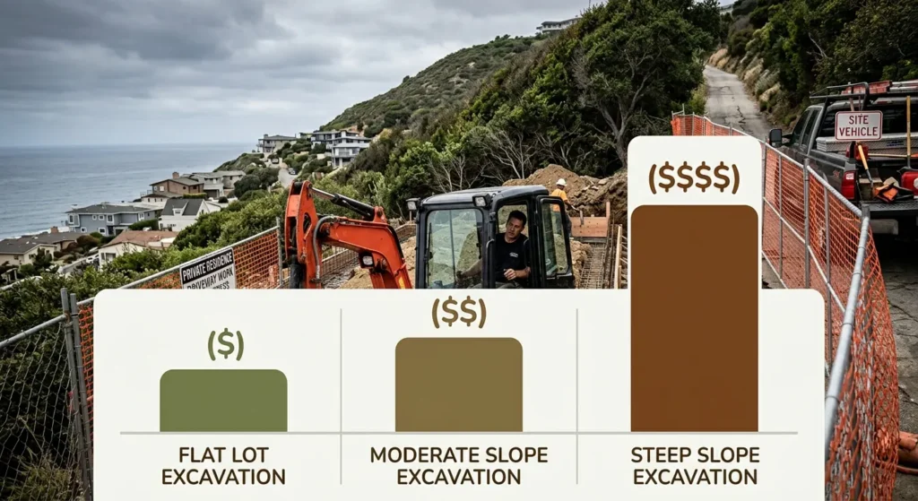 flat vs moderate vs steep slope