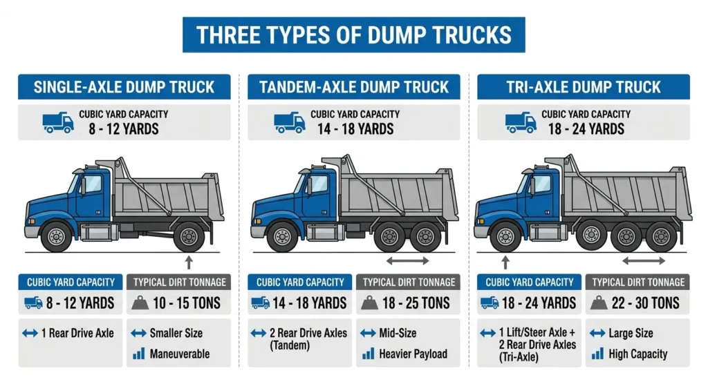 Three types of trucks