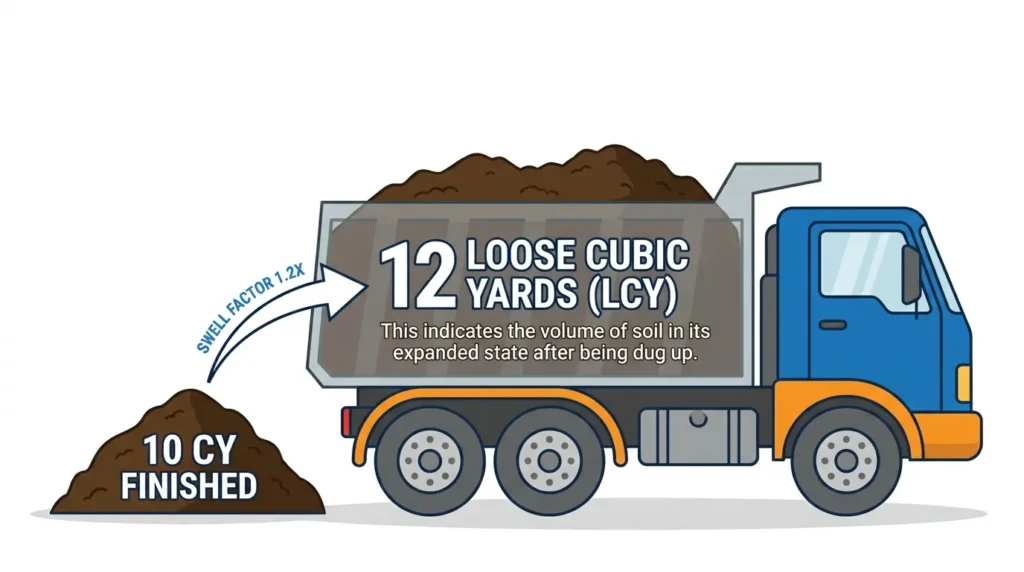 A tandem axle dump truck