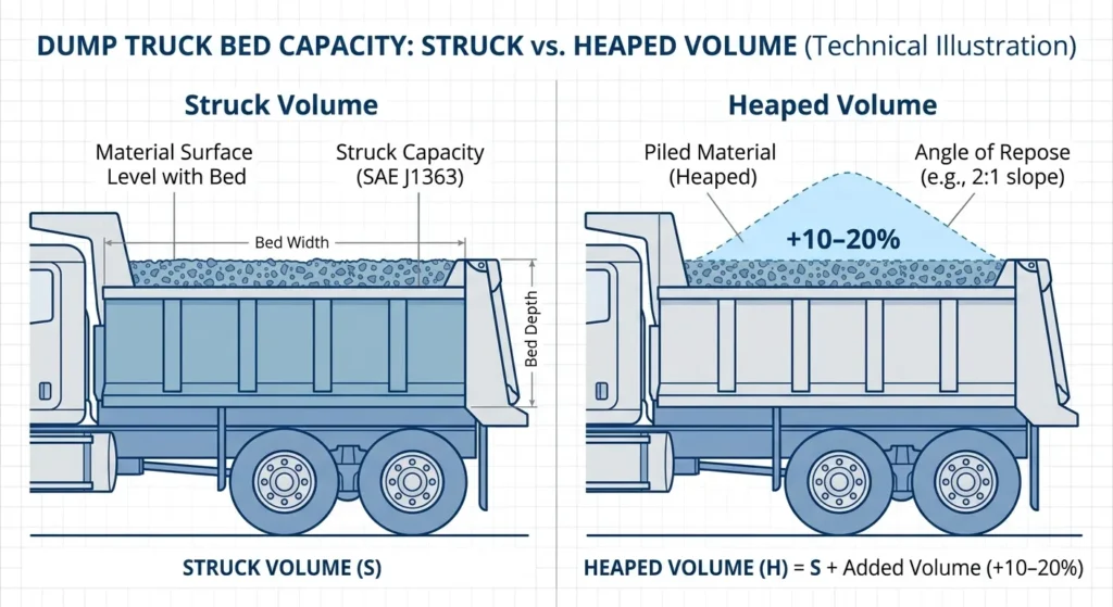 struck vs heaped capacity