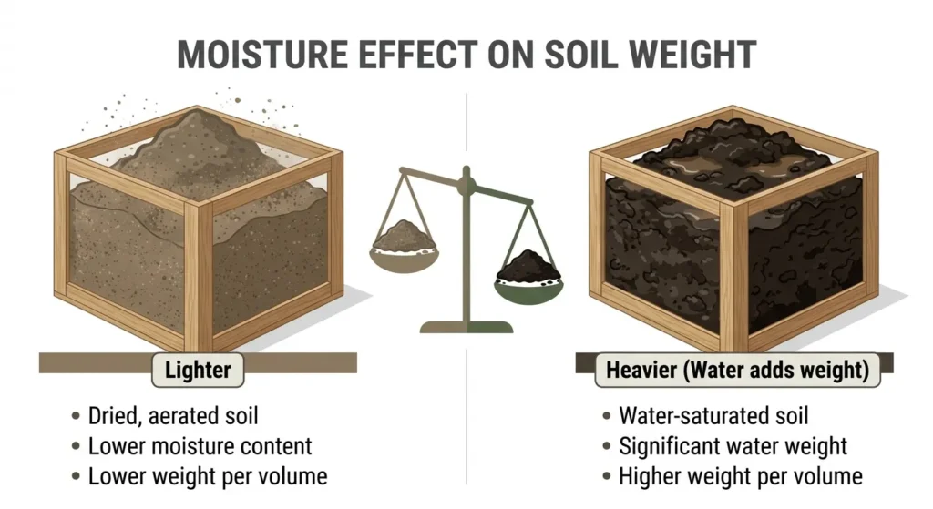 Moisture effect on soil weight