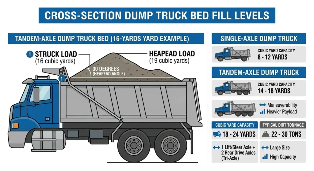dump truck bed-fill levels