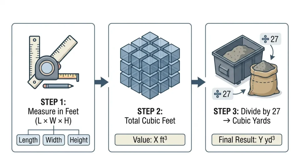 A simple shorizontal flowchart with three boxes