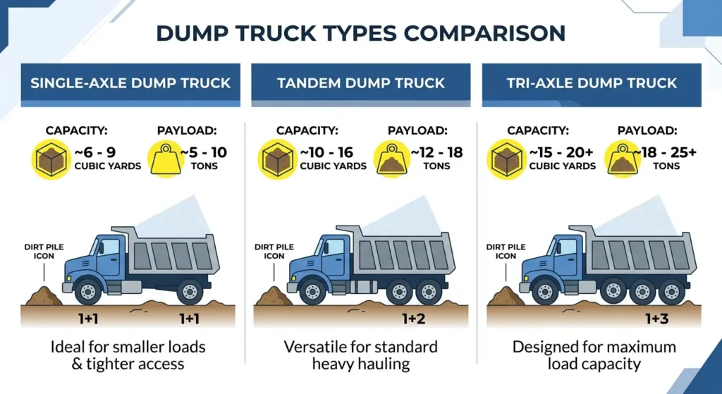 dump truck types comparison
